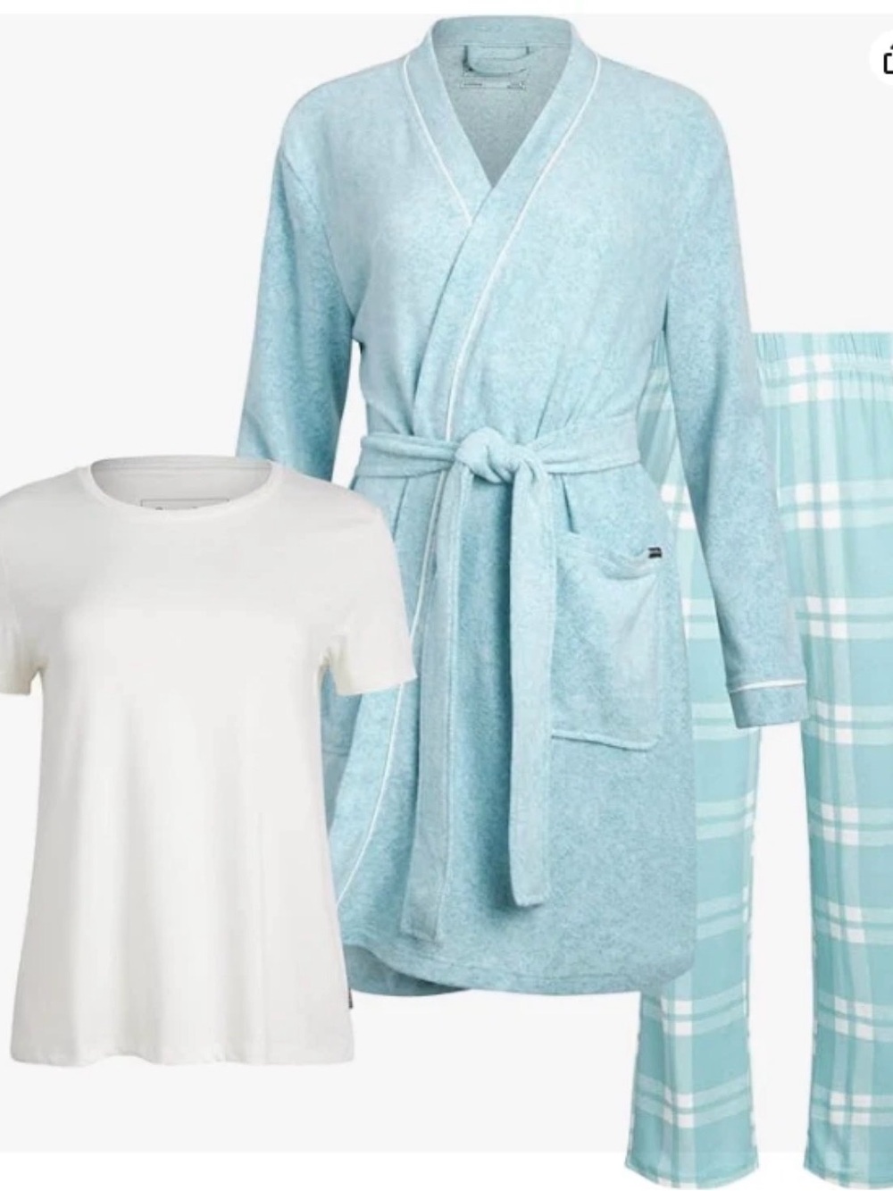 Eddie Bauer Light Blue 3 Piece Robe & Pajama Set!